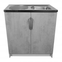 Kuchyňská skříňka s dřezem barva beton korpus šedý 80 cm